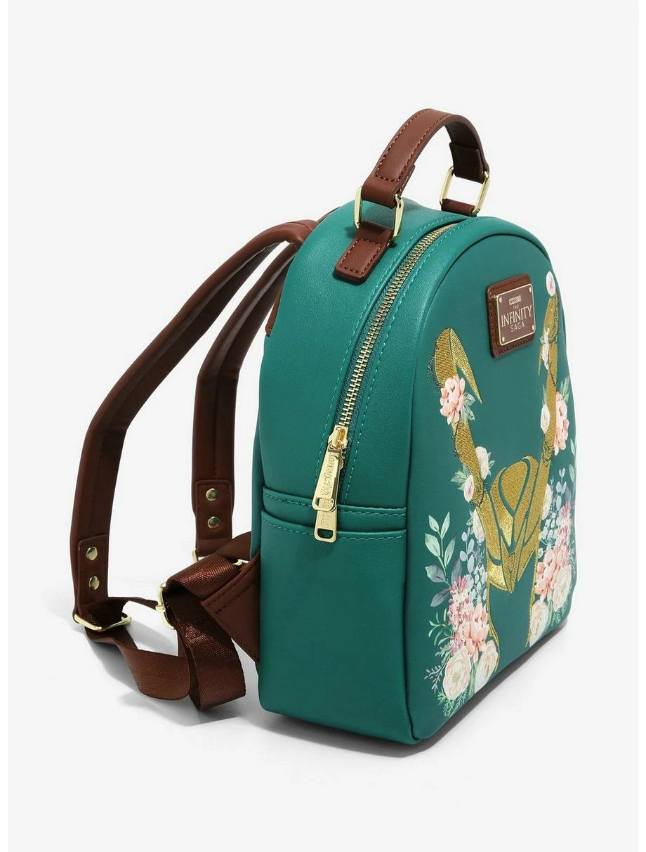 Superheroes Loungefly Marvel Loki Floral Mini Backpack - BoxLunch Exclusive - Image 2