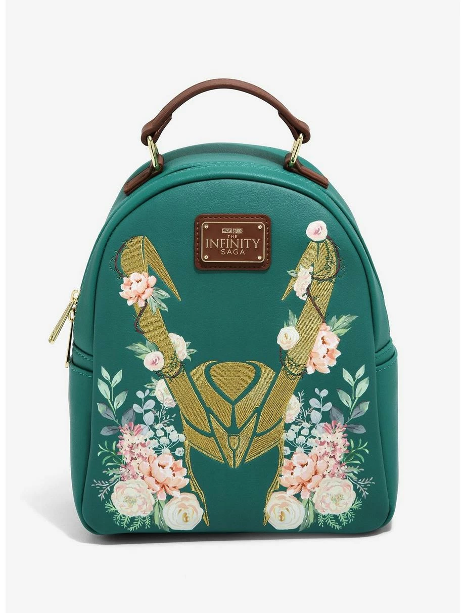Superheroes Loungefly Marvel Loki Floral Mini Backpack - BoxLunch Exclusive