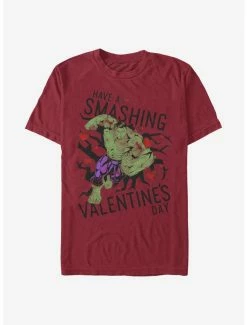 Superheroes Marvel Hulk Smashing Valentine T-Shirt