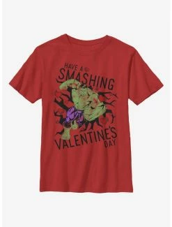 Superheroes Marvel Hulk Smashing Valentine Youth T-Shirt