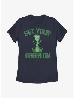 Superheroes Marvel Guardians Of The Galaxy Groot Green Womens T-Shirt