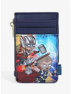 Superheroes Loungefly Marvel Thor: Love And Thunder Chibi Mighty Thor & Thor Cardholder - BoxLunch Exclusive