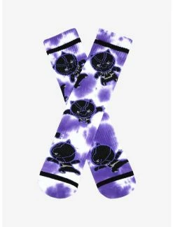 Superheroes Marvel Black Panther Chibi T'Challa Tie-Dye Crew Socks - BoxLunch Exclusive