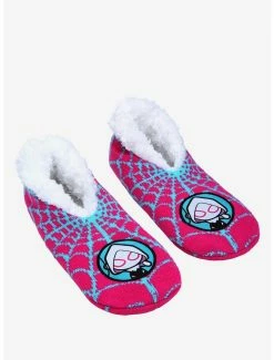 Superheroes Marvel Spider-Man Ghost-Spider Chibi Portrait Slipper Socks - BoxLunch Exclusive