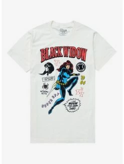 Superheroes Marvel Black Widow Doodle Art Women’s T-Shirt - BoxLunch Exclusive