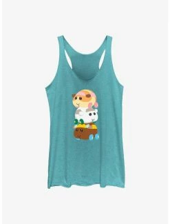 Television Pui Pui Molcar Triple Stack Womens Tank Top