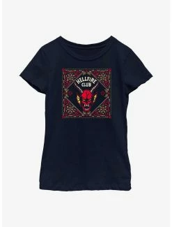 Television Stranger Things Hellfire Club Pattern Youth Girls T-Shirt