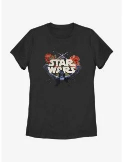 Online Exclusives Star Wars Floral Darth Vader Womens T-Shirt