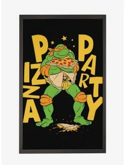 Online Exclusives Teenage Mutant Ninja Turtles Michelangelo Pizza Party Framed Poster