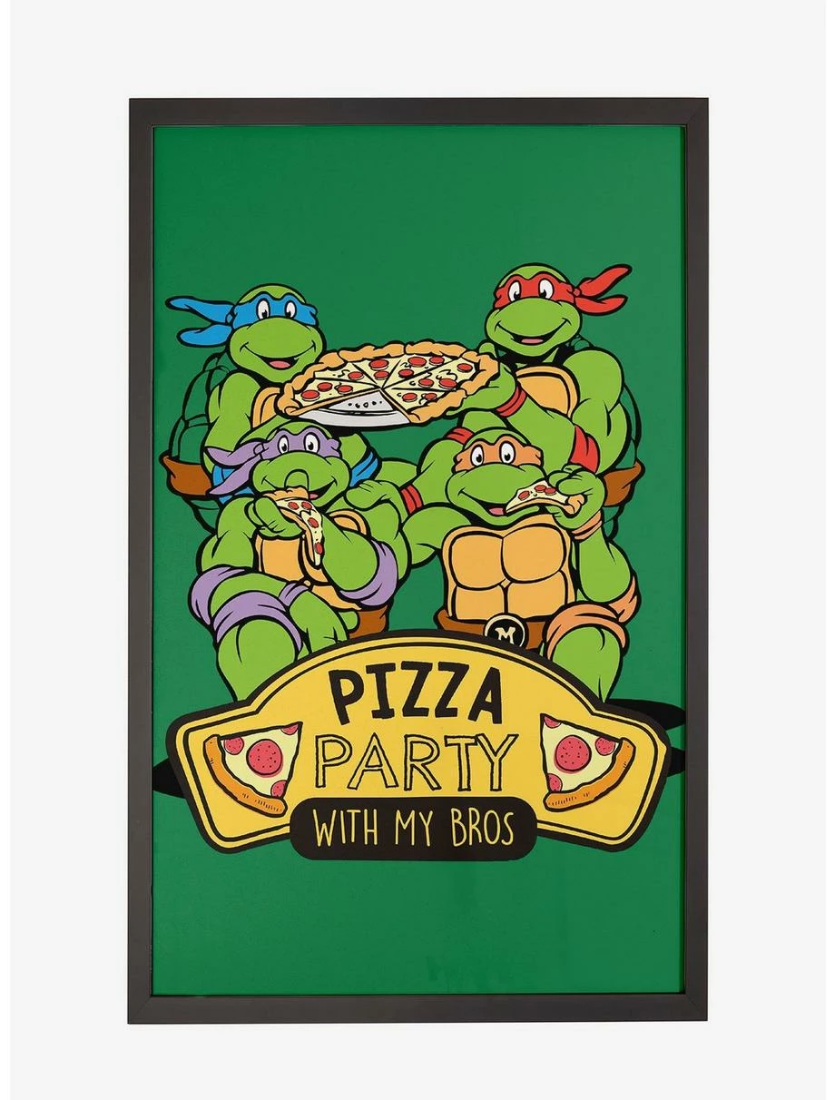 Online Exclusives Teenage Mutant Ninja Turtles Pizza Party Framed Poster