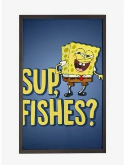 Online Exclusives Spongebob Squarepants Sup, Fishes? Framed Poster